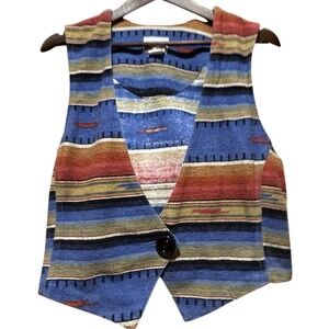 VTG 90s Aztec D.A.K.S. Western Vest Made In USA Westerm Ranchwear Outdoors Wmns